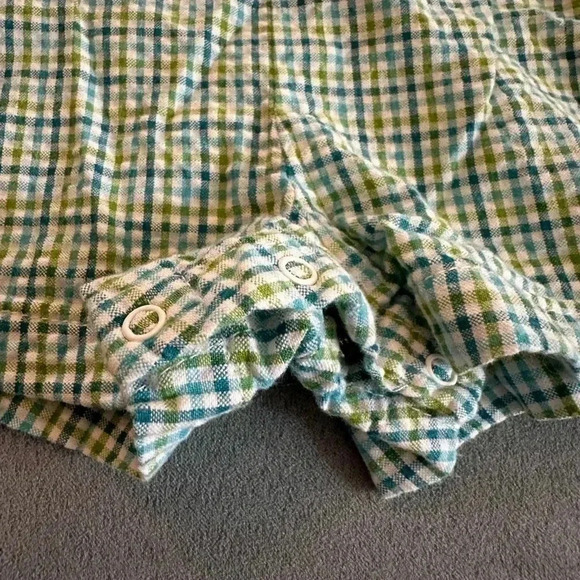 ZU Alligator plaid seersucker baby boy romper jonjon - Picture 6 of 8